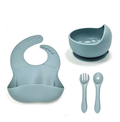 Vajilla Silicona Plato Babero Bowl Cubiertos Vaso Indiv Bebe